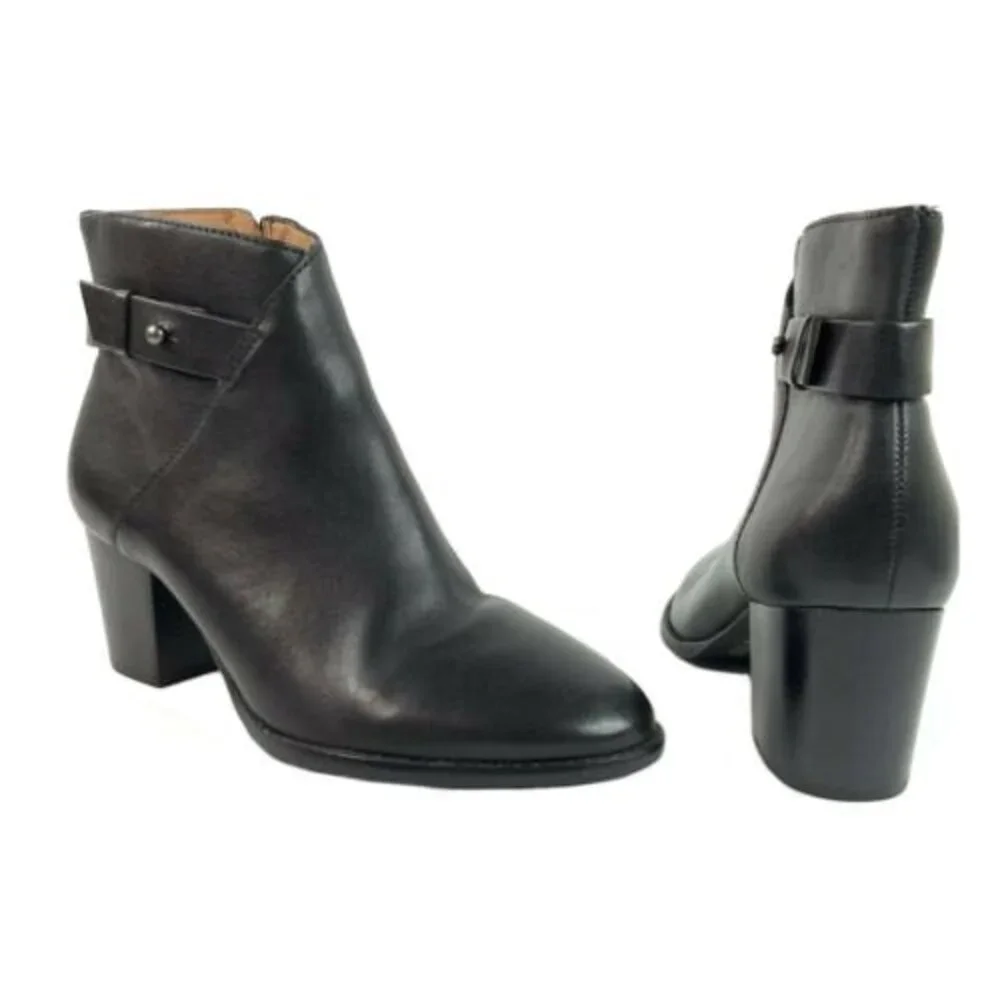 Madewell Leather Block Heel Ankle Bootie Brazil 8